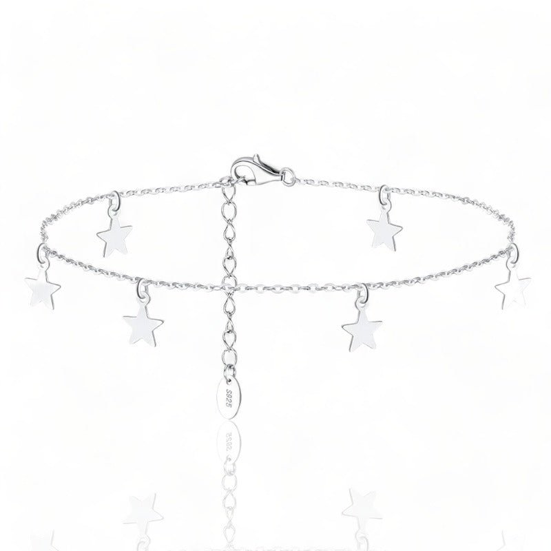 Étoiléa - bracelet cheville argent massif