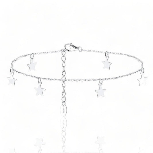 Étoiléa - bracelet cheville argent massif