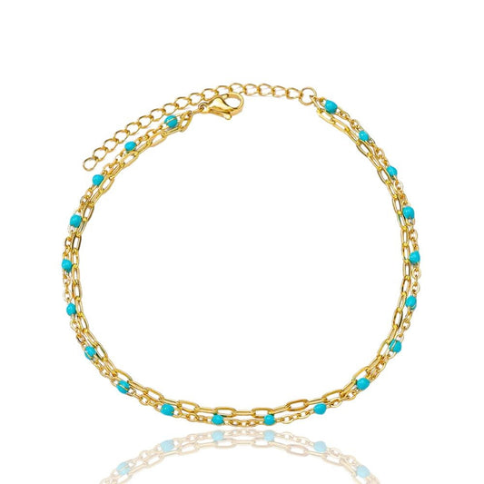 Turquoisea - bracelet cheville bohème